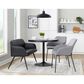 LumiSource Daniella Arm Chair with Grey Cushion in Black (Set of 2), , large