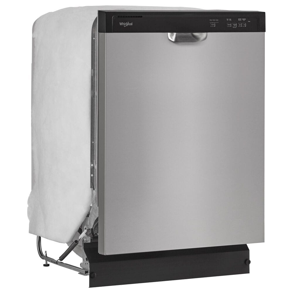 WHIRLPOOL 4-Piece Kitchen Package with 18.25 Cu. Ft. Top-Freezer Refrigerator and 5.3 Cu. Ft. Electric Range in Stainless Steel, , large