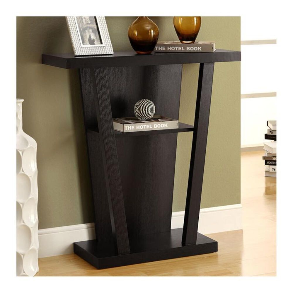 Monarch Specialties 32"L Hall Console Accent Table in Cappuccino, , large