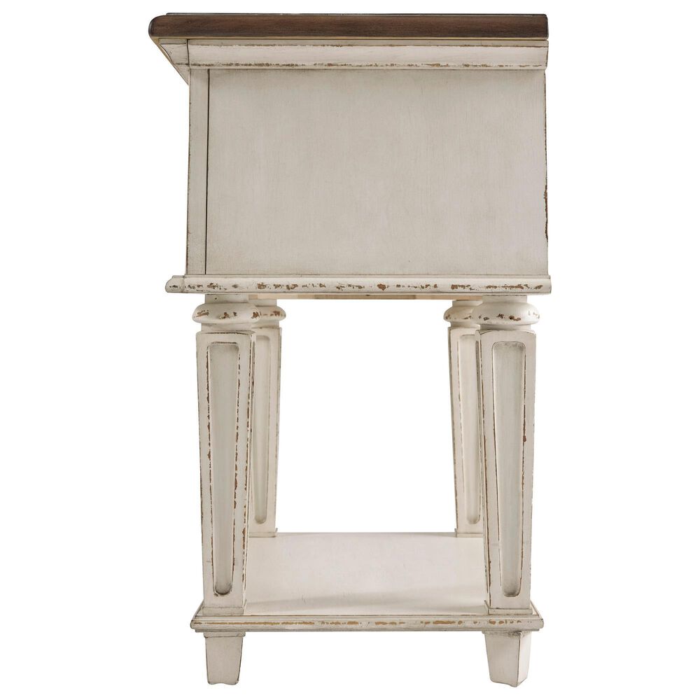Ashley Realyn 1 Drawer Nightstand in Chipped White and Brown, , large