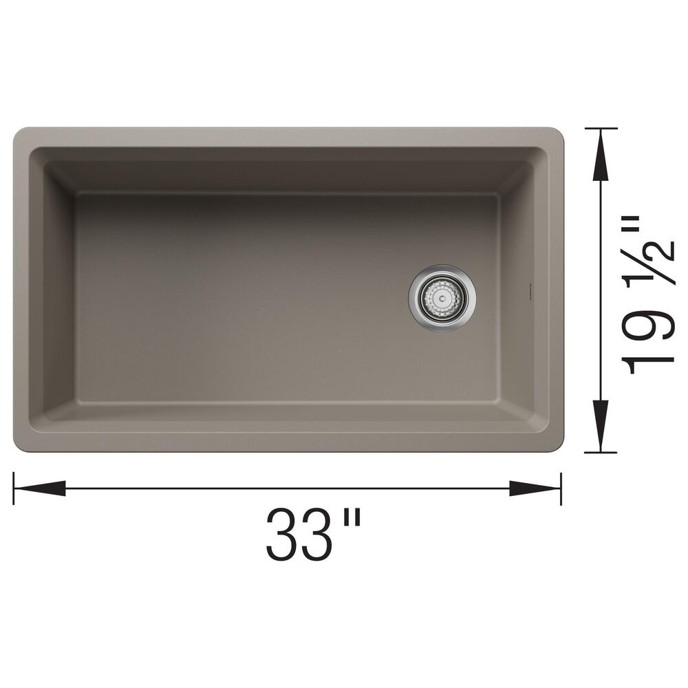 Blanco Inteos 33&quot; Undermount Single Bowl Kitchen Sink in Truffle, , large