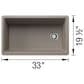 Blanco Inteos 33" Undermount Single Bowl Kitchen Sink in Truffle, , large