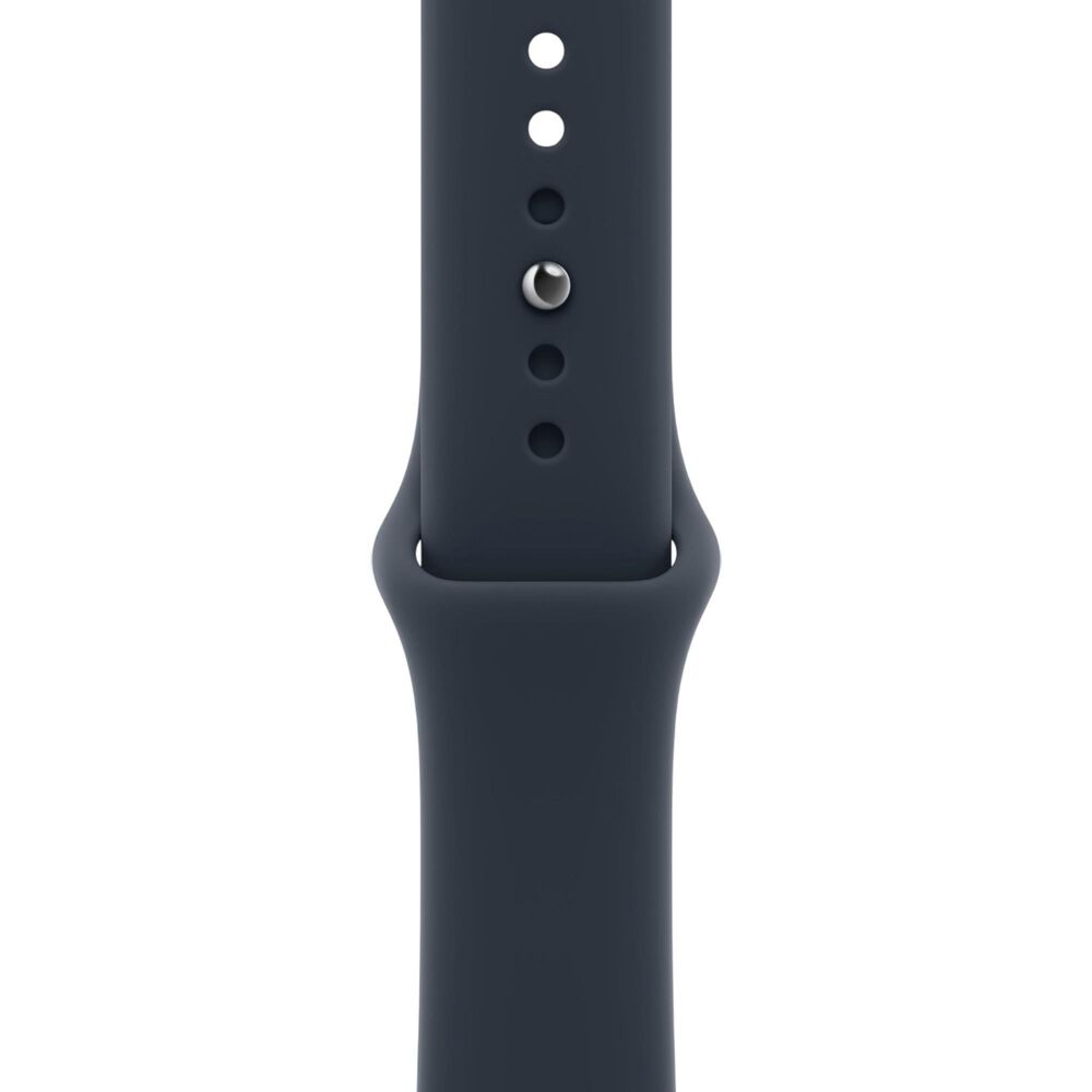 Apple Watch SE 3 (GPS) 40mm Midnight Aluminum Case with Navy Blue Sport Band - M/L and 2-Year AppleCare+, , large