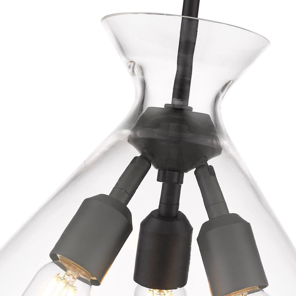 Golden Lighting Malta 3-Light Pendant in Matte Black, , large