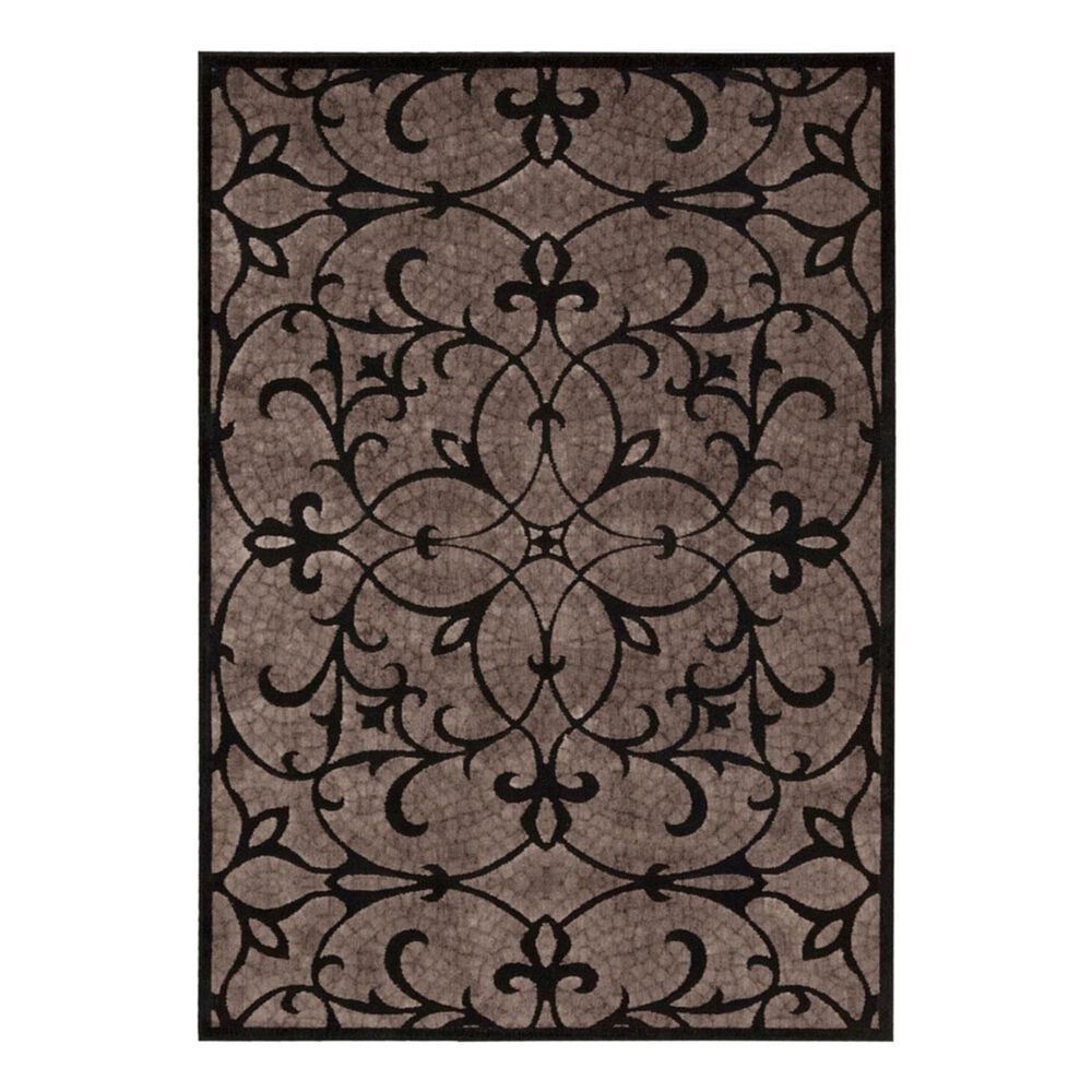 Nourison Graphic Illusions GIL05 7'9" x 10'10" Black Area Rug, , large