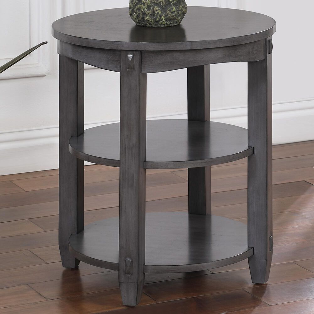 OSP Home Lane Round End Table in Slate Grey, , large
