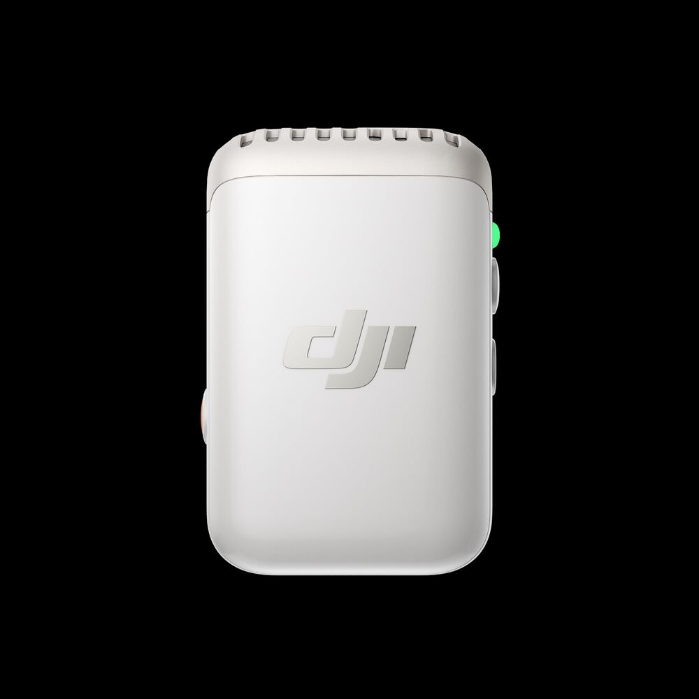 DJI Mic 2 Clip-On Transmitter/Recorder with Built-In Microphone (2.4 GHz,  Platinum White)