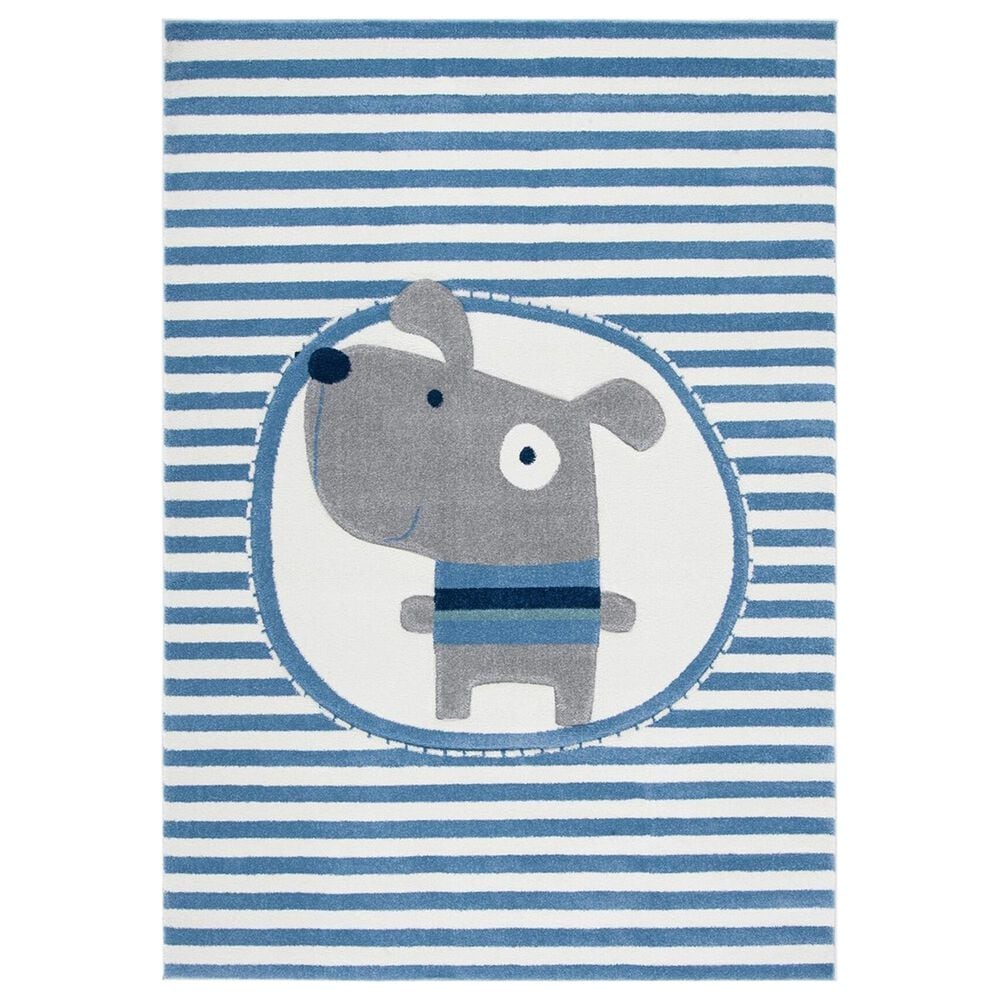 Safavieh Carousel CRK126 4" x 6" Ivory and Blue Kids Area Rug, , large