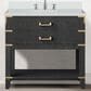 Lexora Home Norwalk 36" Single Bathroom Vanity in Black Oak with White Cultured Marble Top and Rectangular Sink, , large