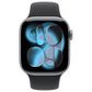 Apple Watch Series 11 (GPS) 42mm Aluminum Case with Black Sport Band - M/L in Space Gray and 2-Year AppleCare+, , large