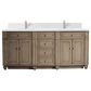 James Martin Vanities Bristol 72" Double Bathroom Vanity in Whitewashed Walnut with Single Hole 3 cm White Zeus Quartz Top and Rectangular Sinks, , large