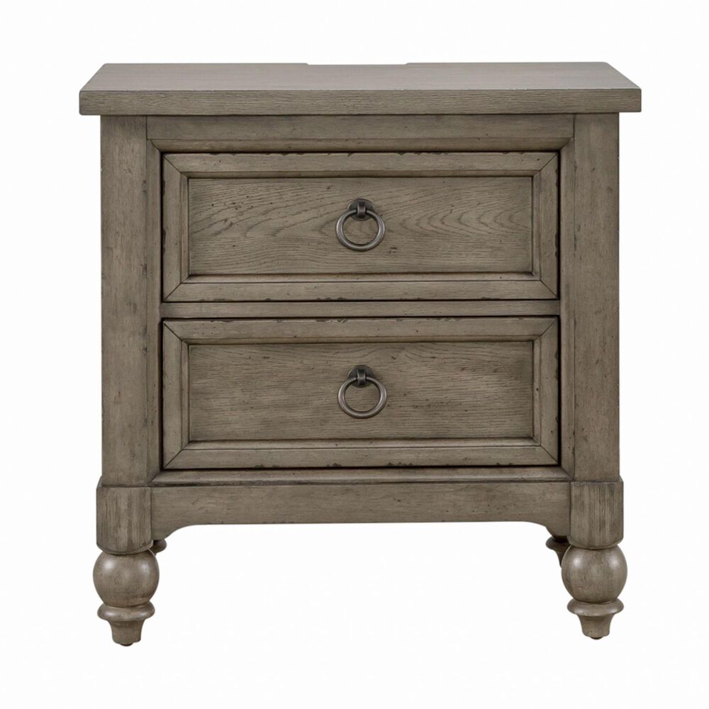 Belle Furnishings Americana Farmhouse 4 Piece Queen Sleigh Bedroom Set in Dusty Taupe and Black, , large