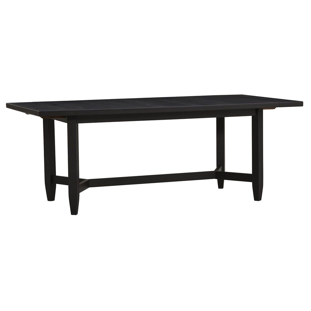 Riva Ridge Camden Dining Trestle Table in Domino Black with 2-14&quot; Leaves, , large