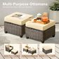 HOMLUX 7-Piece Patio Conversation Set with Two Ottomans in Beige, , large