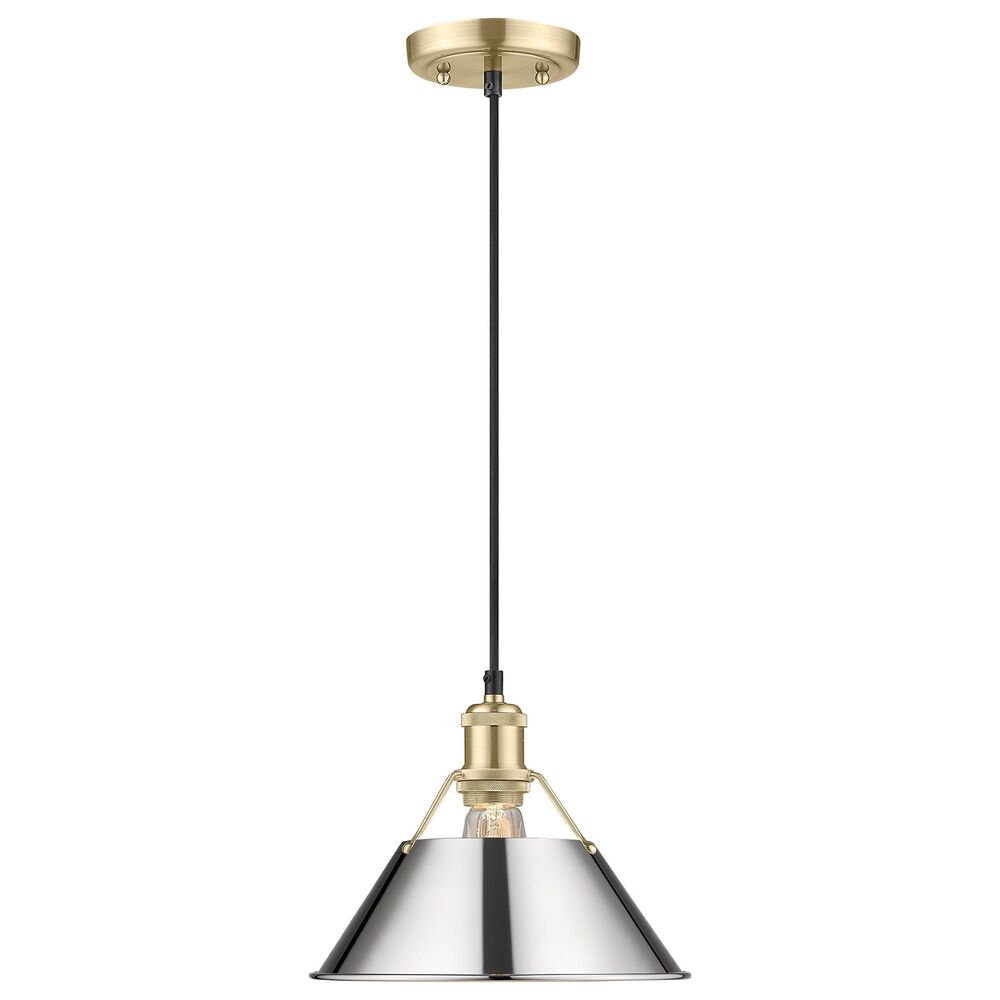 Golden Lighting Orwell 1-Light Medium Pendant with Chrome Shade in Brushed Champagne Bronze, , large