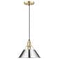 Golden Lighting Orwell 1-Light Medium Pendant with Chrome Shade in Brushed Champagne Bronze, , large