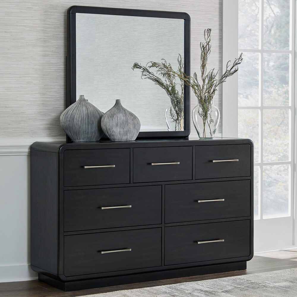 Millenium Rowanbeck Dresser and Mirror in Rich Layered Black, , large