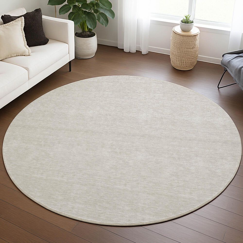 Dalyn Rug Company Soft Essentials Solid Linen 8' Round Area Rug, , large
