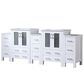 Lexora Home Volez 84" Double Bathroom Vanity in White with White Ceramic Top and Rectangular Sinks, , large