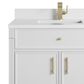 James Martin Bellshire 36" Single Bathroom Vanity in Bright White with Single Hole 3 cm White Zeus Silestone Top and Rectangular Sink, , large