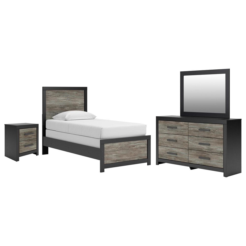 Ashley Broachmyn 4-Piece Twin Panel Bedroom Set in Black and Gray, , large