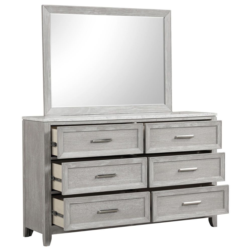 New Heritage Design Fiona 4-Piece Queen Bedroom Set in Mist Gray, , large