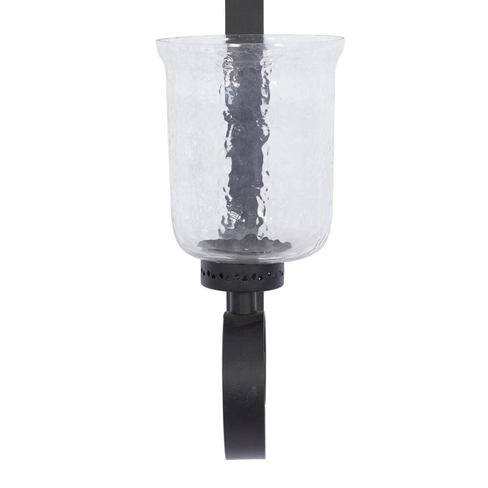 Maple and Jade 31&quot; Handmade Pillar Scroll Indoor/Outdoor Wall Sconce in Matte Black and Clear, , large