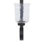 Maple and Jade 31" Handmade Pillar Scroll Indoor/Outdoor Wall Sconce in Matte Black and Clear, , large