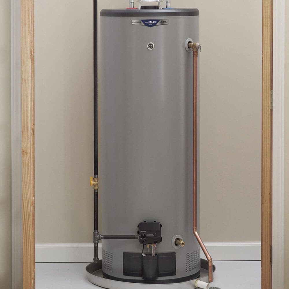 GE Appliances RealMAX Premium 40-Gallon Tall Natural Gas Atmospheric Water Heater in Gray, , large
