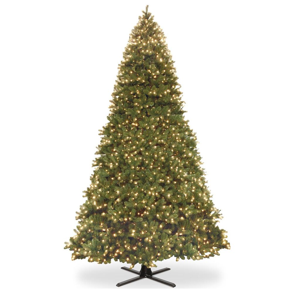National Tree 16" Feel Real Downswept Douglas Fir Hinged Tree with Dual Color LED Lights, , large