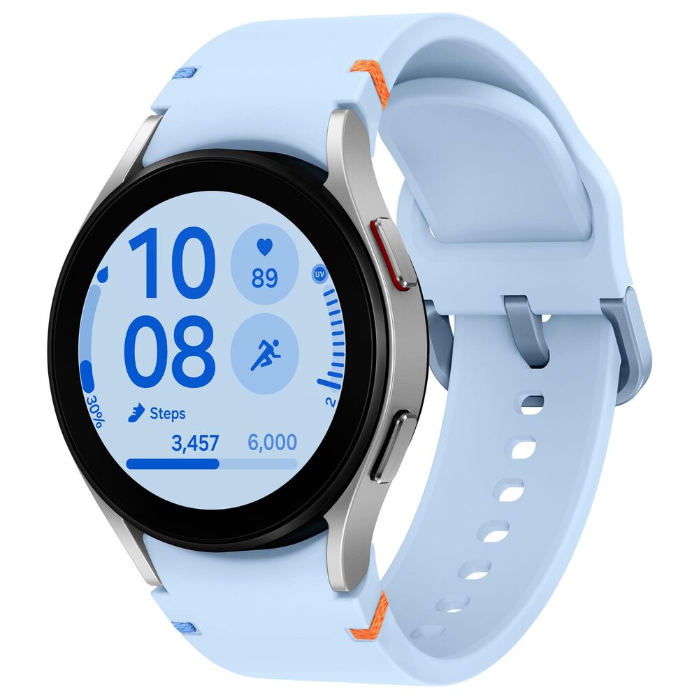 Samsung Galaxy Watch FE Smartwatch 40mm Silver Aluminum Case with Blue Band, , large