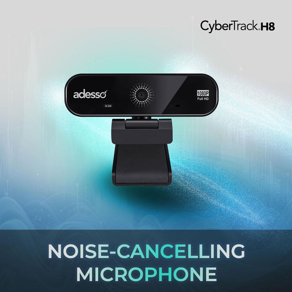 Adesso CyberTrack H8 1080P Full HD Resolution Desktop Webcam in Black, , large