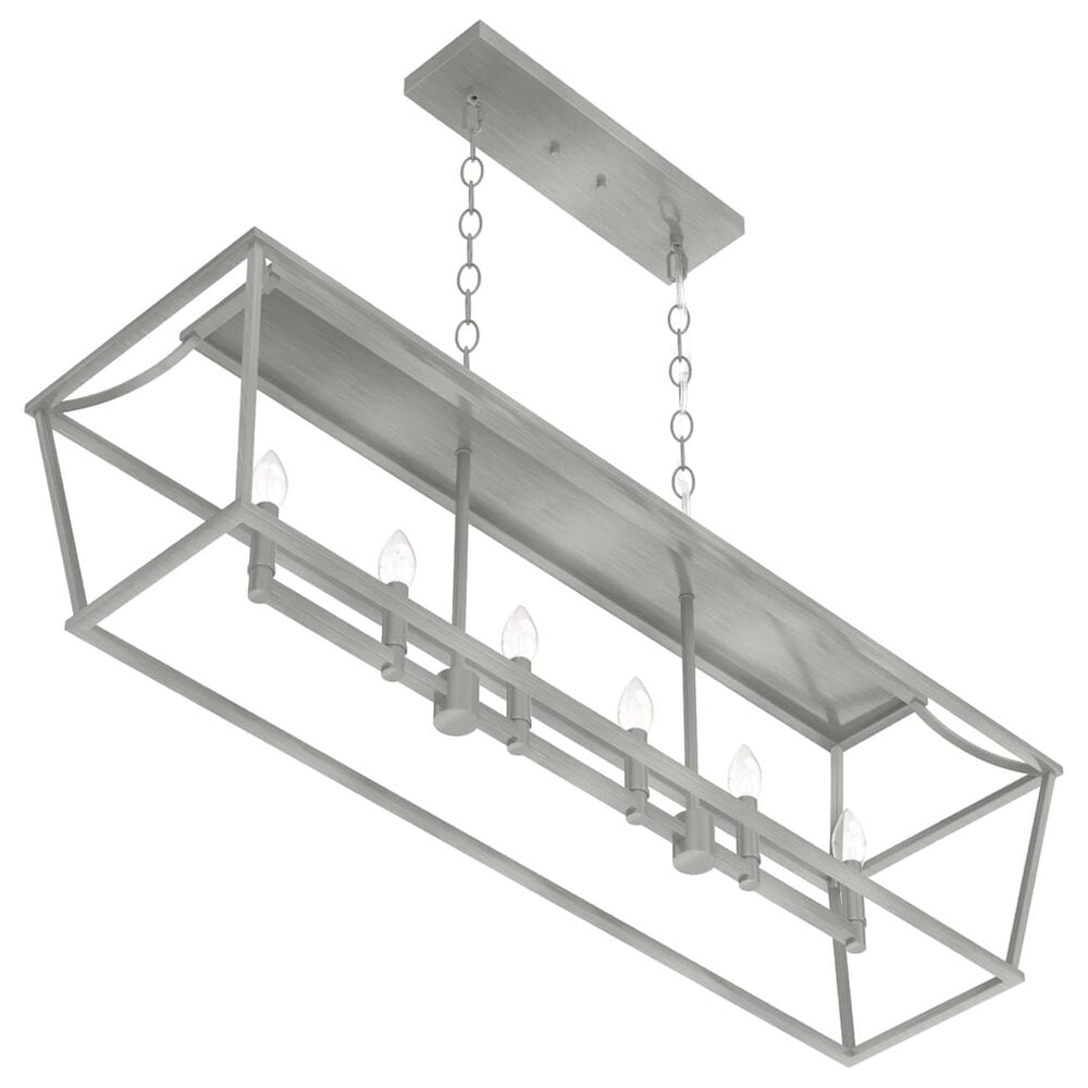 Hunter Laurel Ridge 6-Light Linear Chandelier in Brushed Nickel, , large