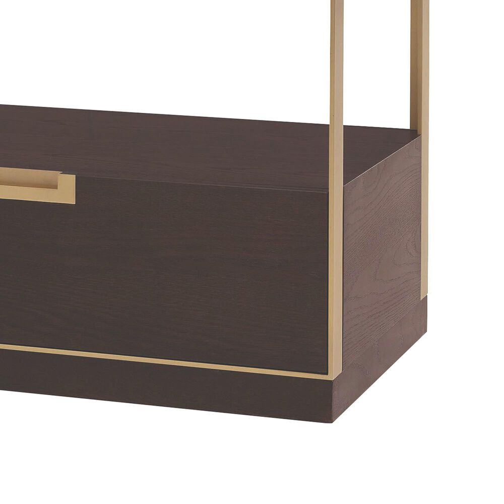 Century Cadence 2-Drawer Nightstand in Mocha and Antique Brass, , large
