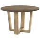 HOMLUX 47"W Contemporary Round Dining Table with Wheat Base in Vintage Walnut/Wheat, , large