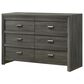 Crown Mark Valor 6-Drawer Dresser in Grey, , large