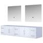 Lexora Home Geneva 84" Double Bathroom Vanity Cabinet Only in Glossy White and 36" LED Mirrors, , large