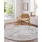 Surya Brunswick 5"3" Round Cream, Blue, Olive, Light Slate, Taupe and Seafoam Area Rug, , large