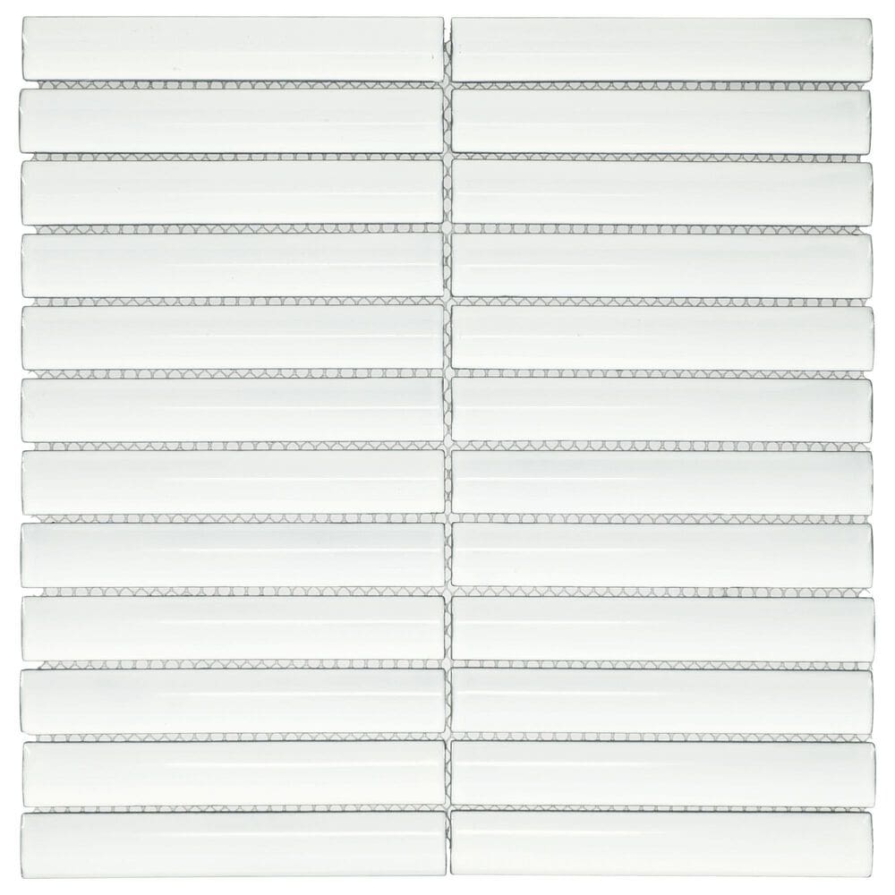 Dal-Tile Artefino Vintage Fossil 2" x 6" Fish Scale on 12" x 13" Porcelain Mosaic Sheet, , large