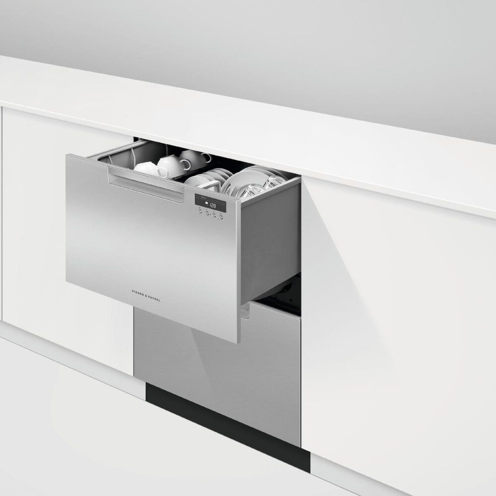Fisher and Paykel Built-In Double Drawer Dishwasher in EZKleen Stainless Steel, , large