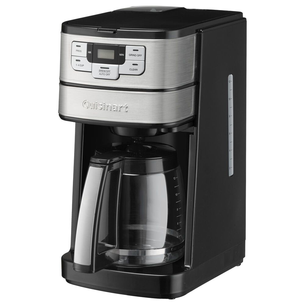 Cuisinart 12-Cup Automatic Grind and Brew Coffee Maker in Black and Stainless Steel, , large