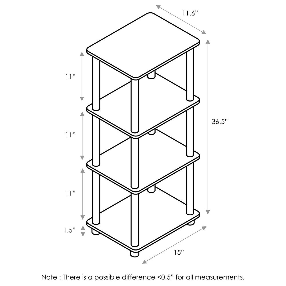 HOMLUX Turn-N-Tube 3-Space Bookshelf in Walnut and Brown, , large