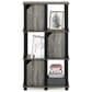 HOMLUX 4-Tier Storage Bookcase with Three Doors in French Oak and Black, , large