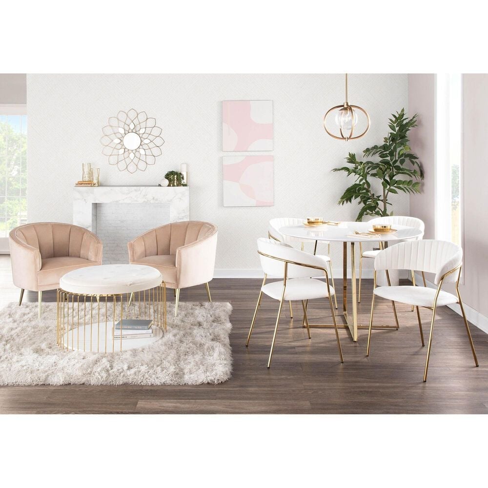 Lumisource Tania Accent Chair in Champagne Velvet and Gold, , large