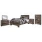 Ashley Derekson 5 Piece Full Panel Bedroom Set in Gray, , large