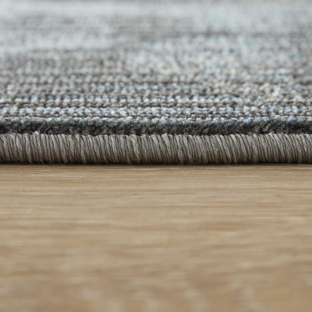 Feizy Greenwich Black and Multicolor 2'6" x 7'3" Runner, , large