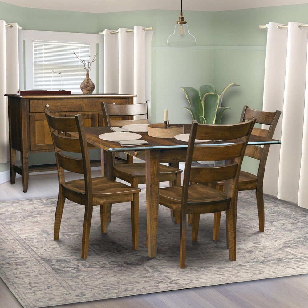 L.J. Gascho Saber Dining Table and Dining Side Chairs in Walnut Finish, , large