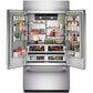 KitchenAid 24.2 Cu. Ft. French Door Bottom Mount Refrigerator in PrintShield Stainless Steel, , large