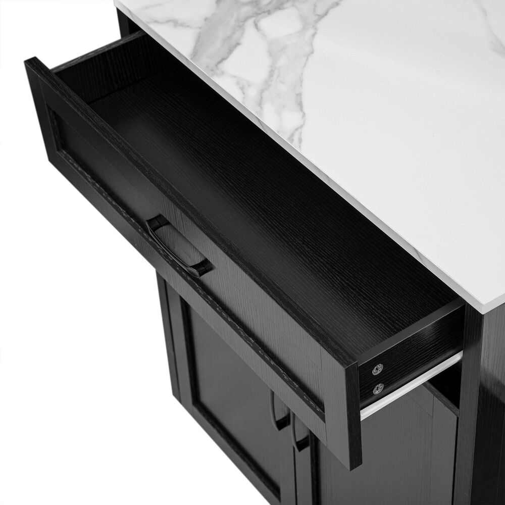 HOMLUX 83" Kitchen Island in Black, , large