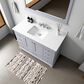 Lexora Home Dukes 48" Single Bathroom Vanity in Dark Grey with 2 cm White Quartz Top and Rectangular Sink, , large